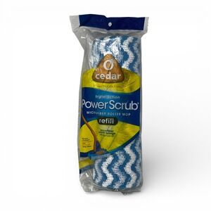 O-Cedar Power Scrub Microfiber Roller Mop Refill Blue White Wave Sponge